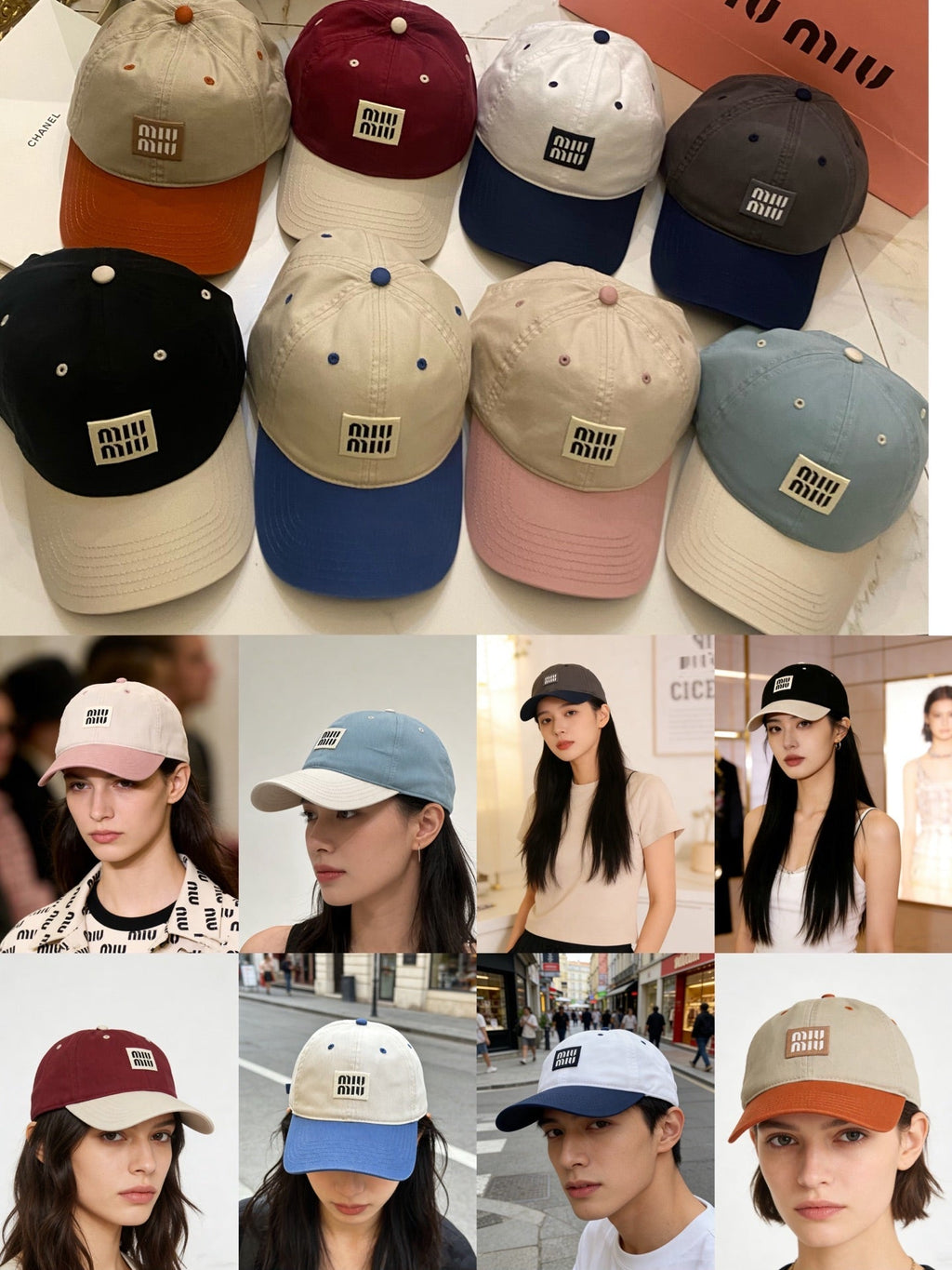 Miu Miu Contrast Color Baseball Cap
