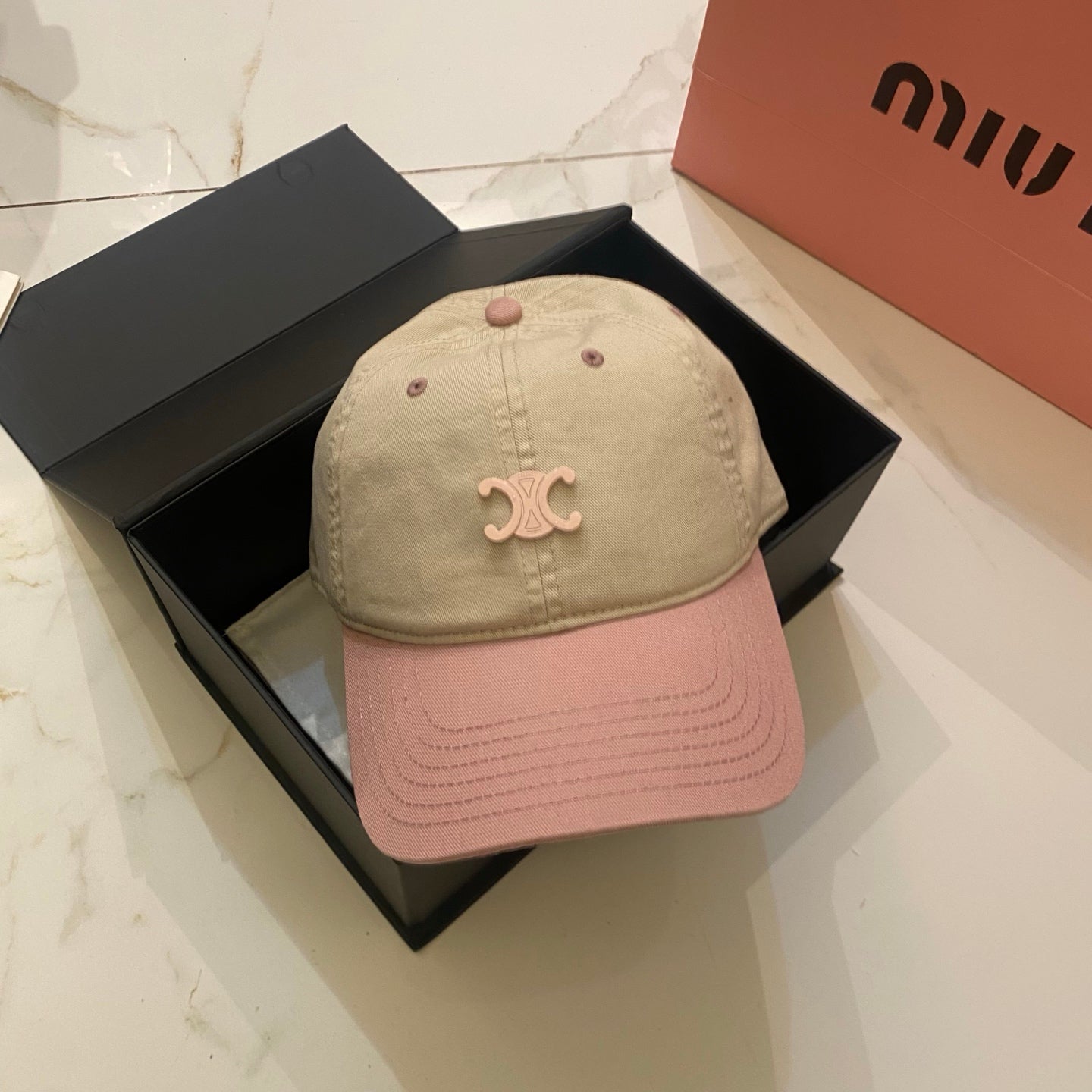 Celine Color-Blocked Baseball Cap