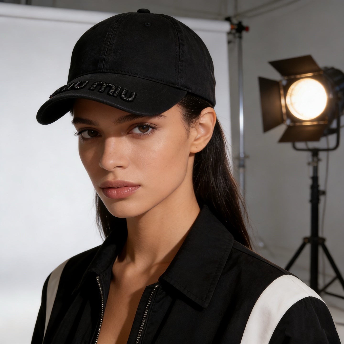 MiuMiu Distressed Washed Baseball Cap